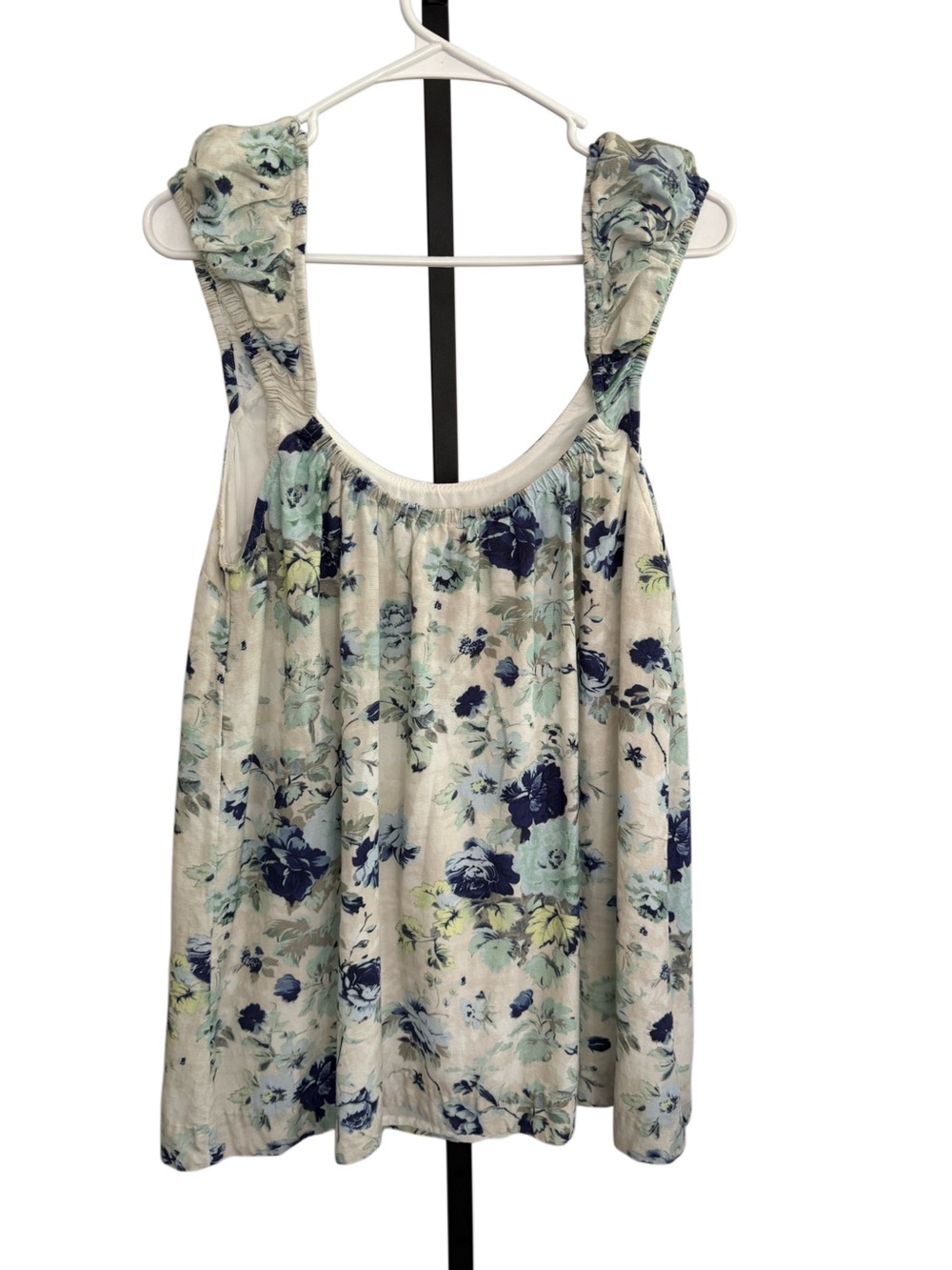 Free People Wildflower Printed Mini White Blue Babydoll Dress Boho Cottagecore - Picture 1 of 12